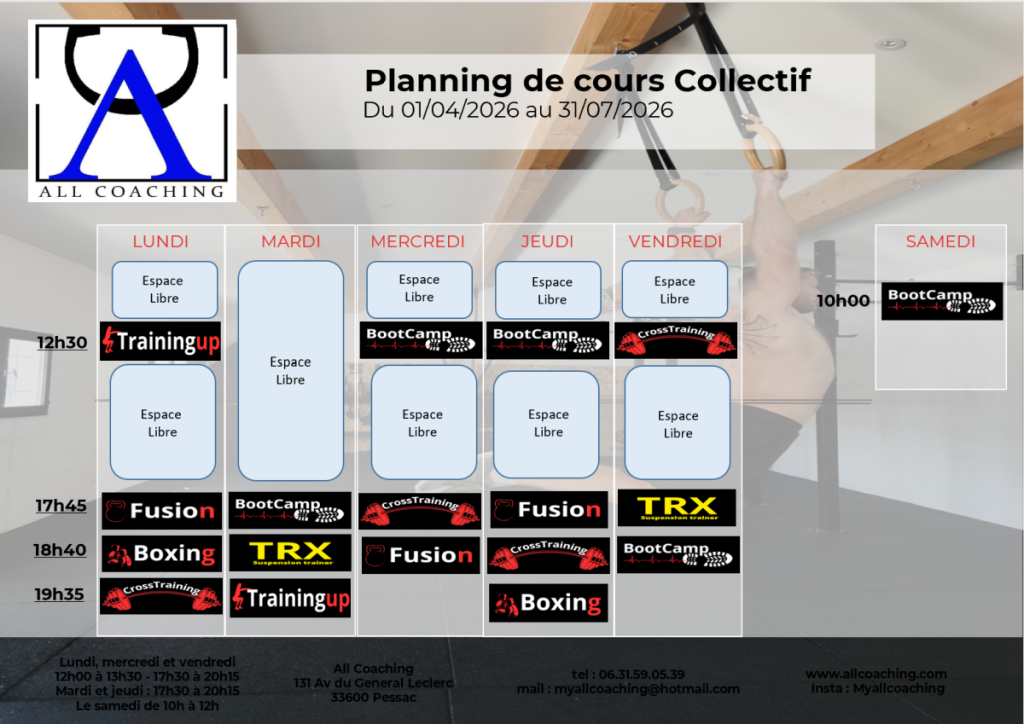Planning Cours Co Avril 2026 - Juillet 2026